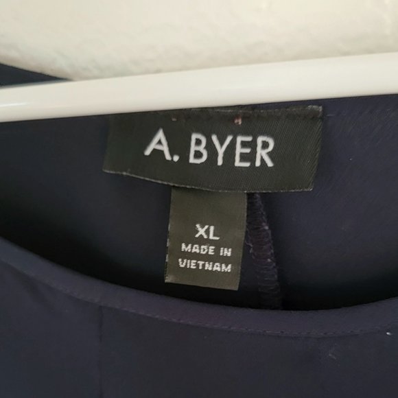 A. BYER Blue Dolman Blouse 100% Polyester Size XL - Picture 4 of 6